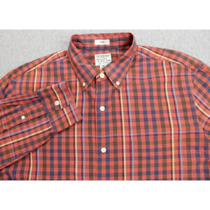 J Crew Shirt Mens Medium Slim Cotton Blend Stretch Secret Wash Shirting‎